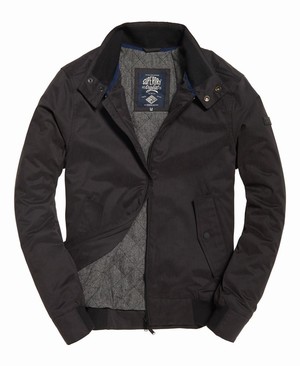 Superdry Nordic Harrington Férfi Kabát Fekete | EPTLV9087